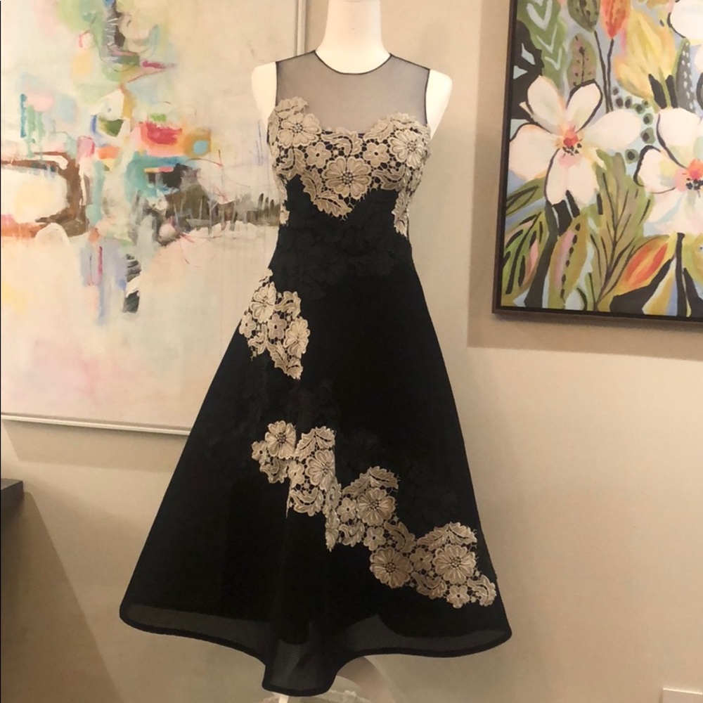 Cocktail Party Dress Neoprene Lace Appliqué dress